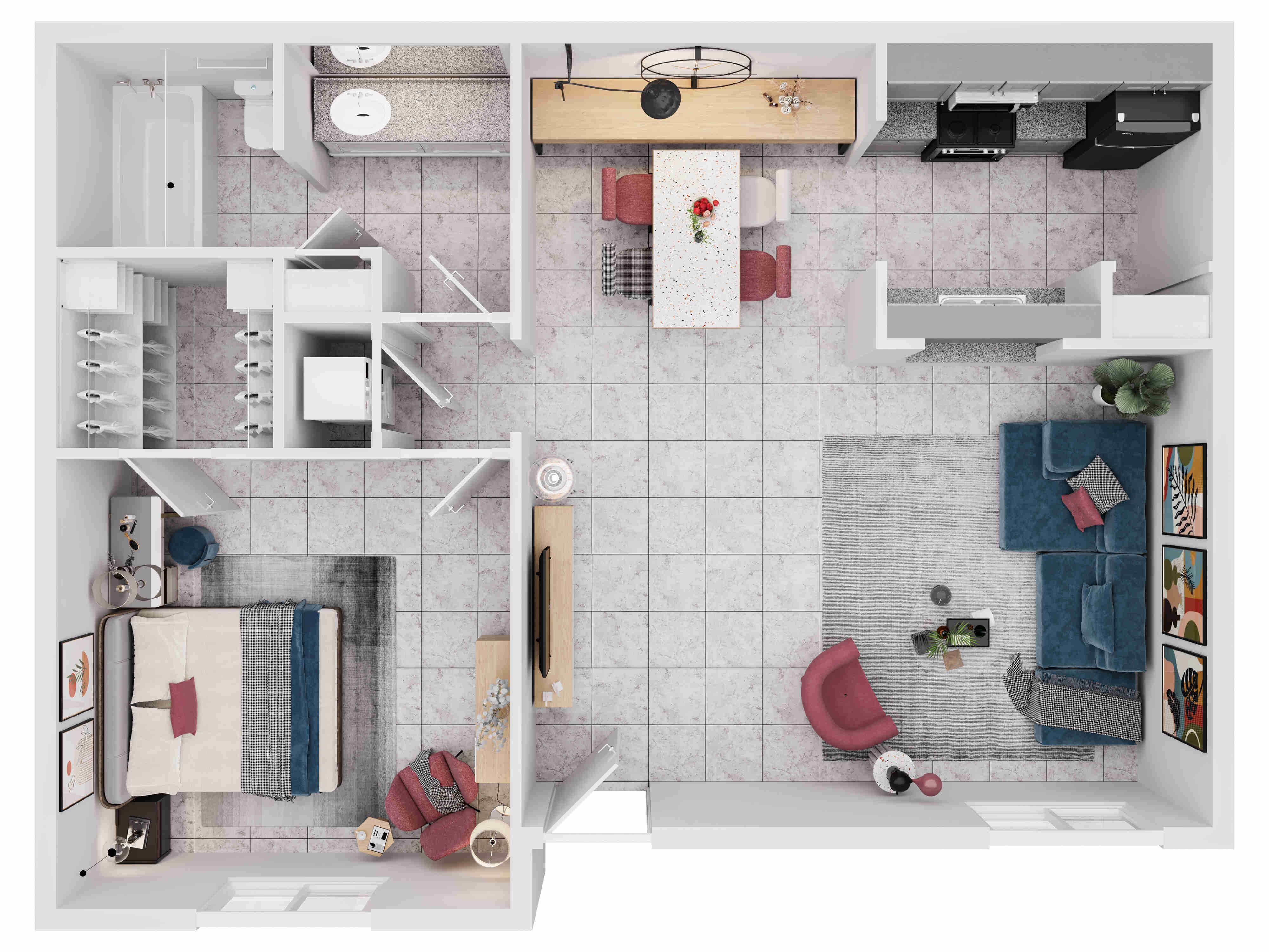Ashford Santa Ana 1 Bed 1.5 Bath