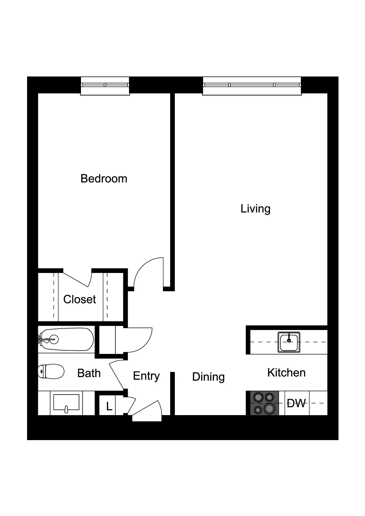 One Bedroom XL Apartment