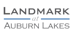 Logo of Landmark at Auburn Lakes featuring sleek, modern typography.