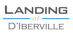 Stylish logo for Landing at D'Iberville, featuring modern typography.