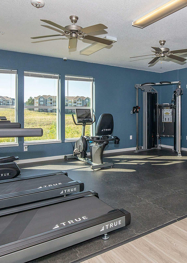 Parker Flats Fully Equipped Fitness Center with View