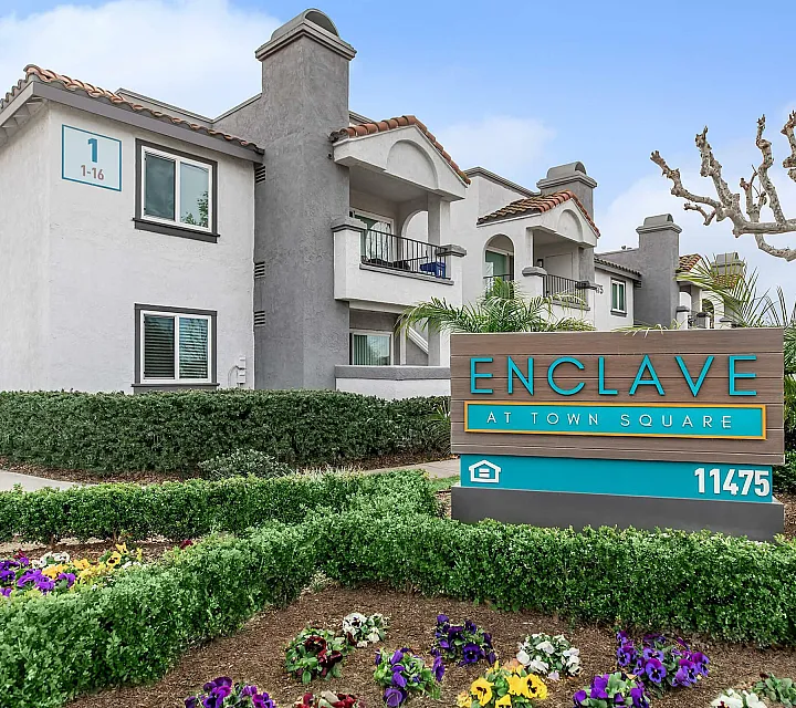 Enclave at Town Square Monument Sign with Lush Landscaping