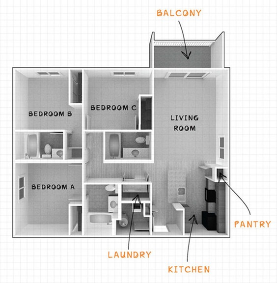 C2 | 3 Bed Apartment | Madera