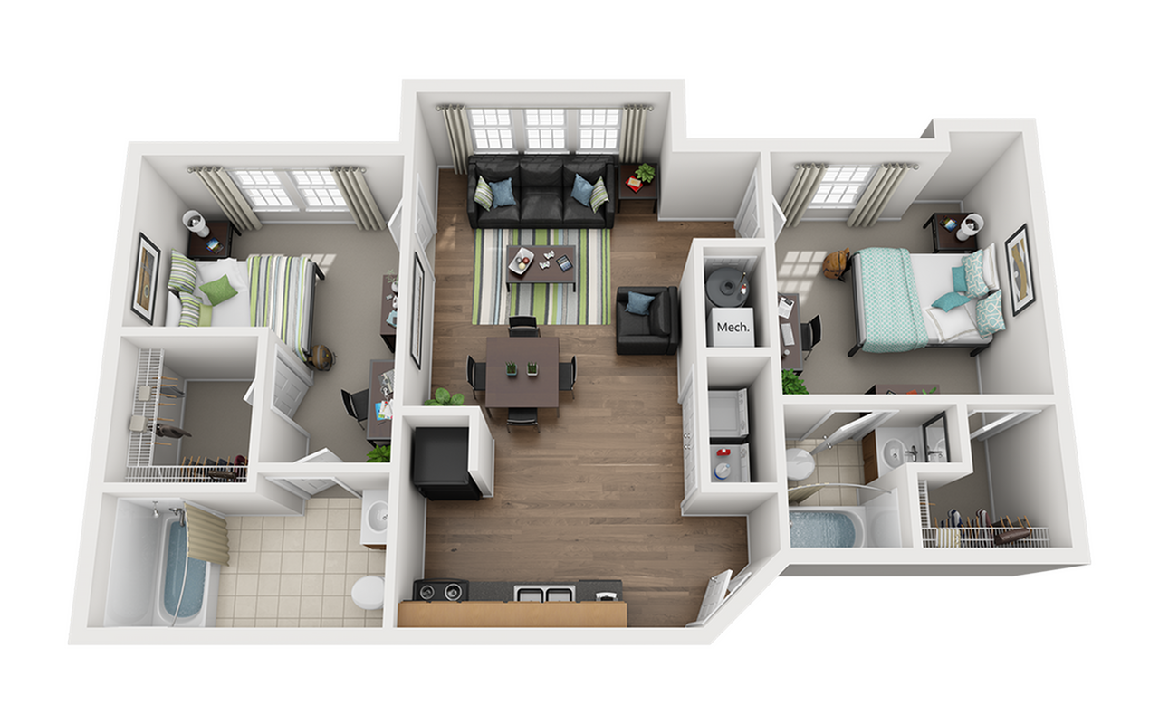 Gamecock Village 2x2 Floor Plan
