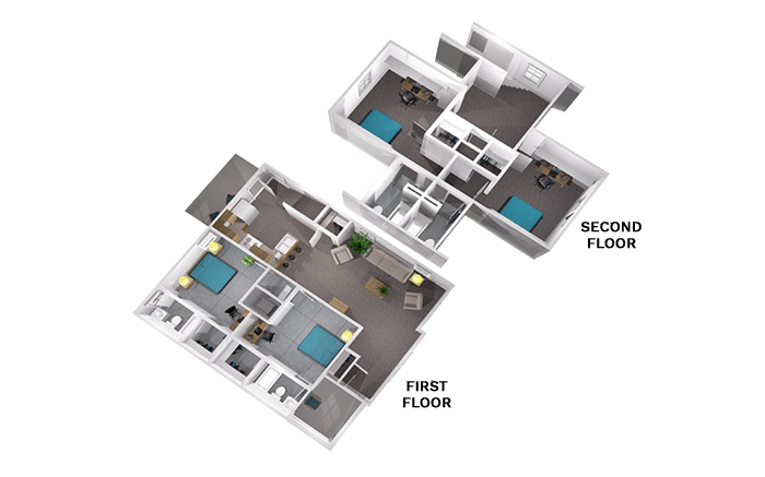 The Collective at Lubbock 4x4 Cottage Floor Plan