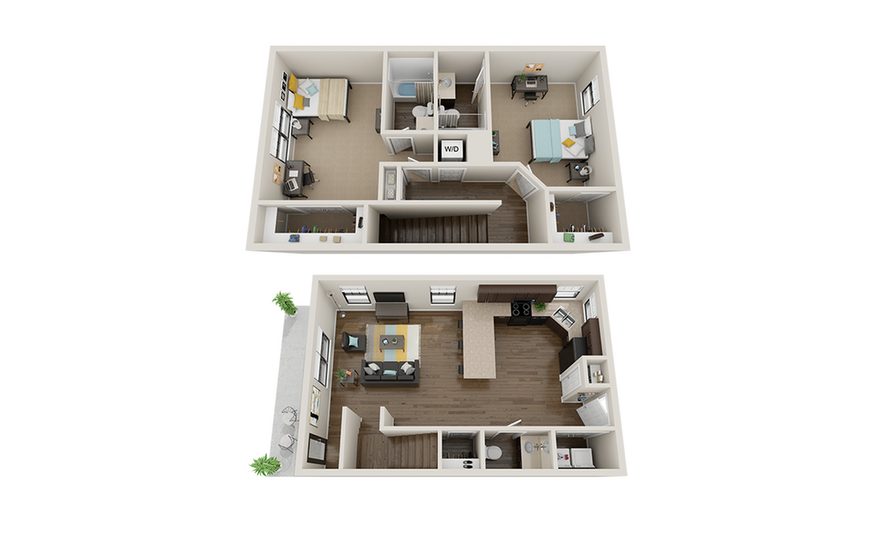 2x2.5 Townhome 2 Bed Apartment The Collective at Norman