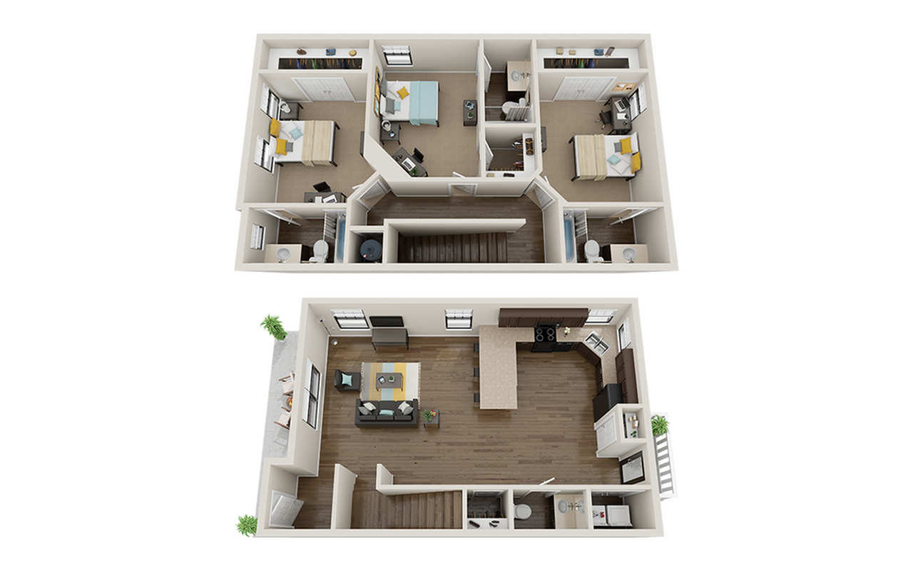 The Collective at Auburn 3x3.5 Floor Plan