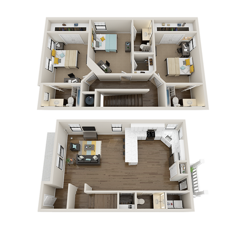 The Collective at Clemson 3x3.5 Premium Floor Plan