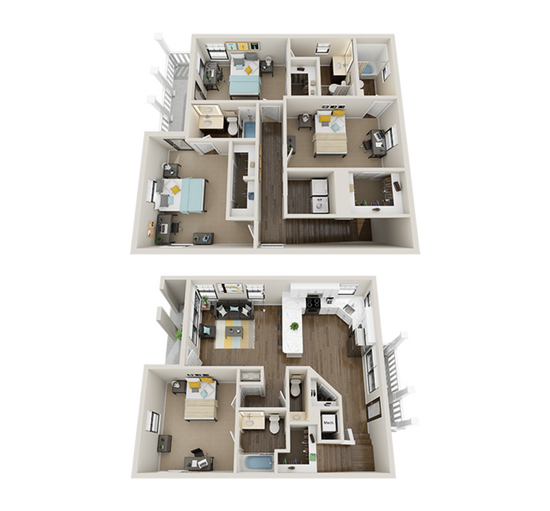 The Collective at Clemson 4x4.5 Premium Floor Plan