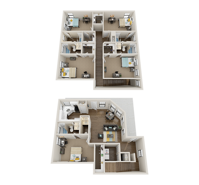 The Collective at Clemson 5x5.5 Corner Premium Floor Plan