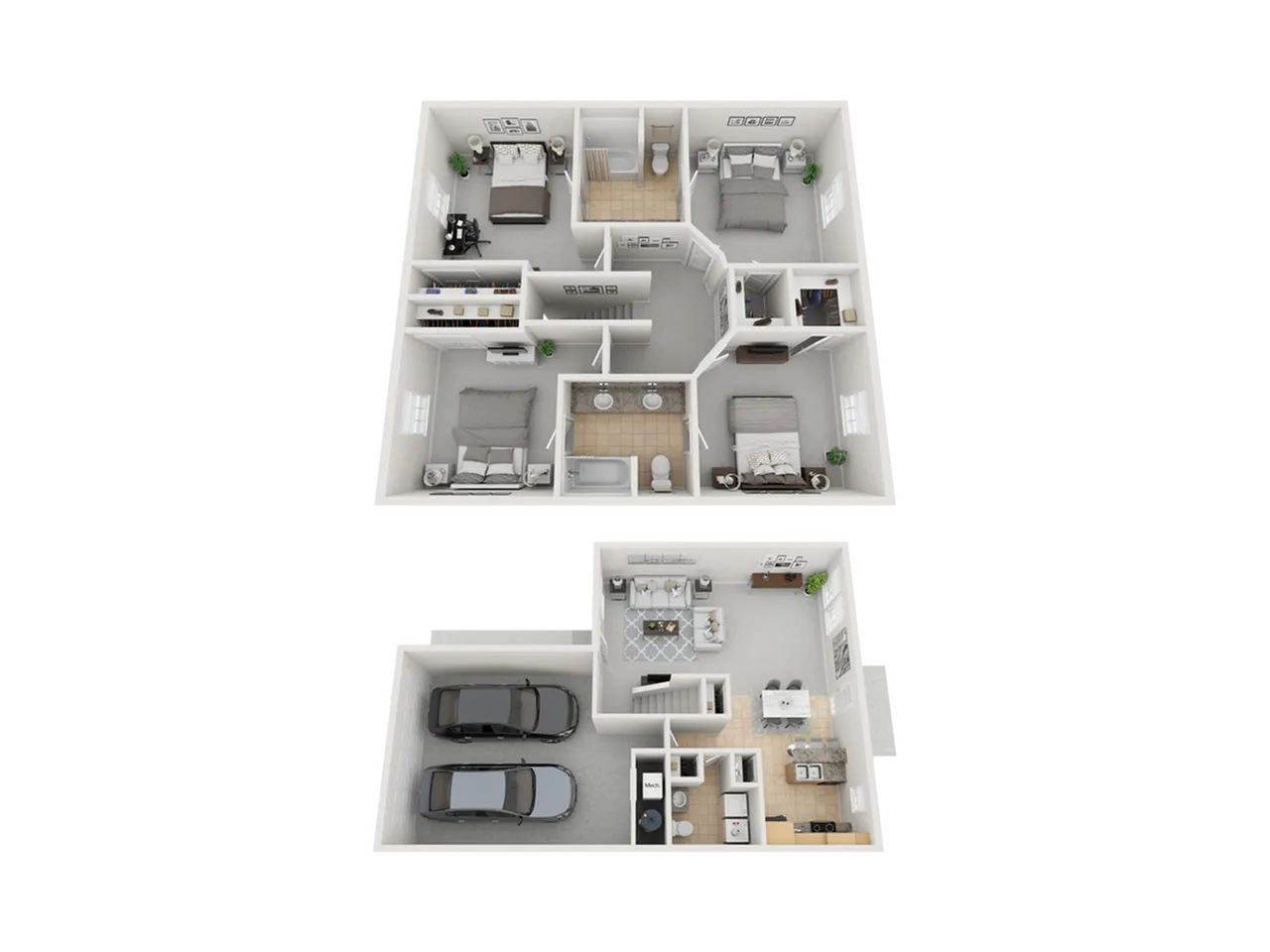 The Row Apartments The CoMo 4x2.5 Floor Plan