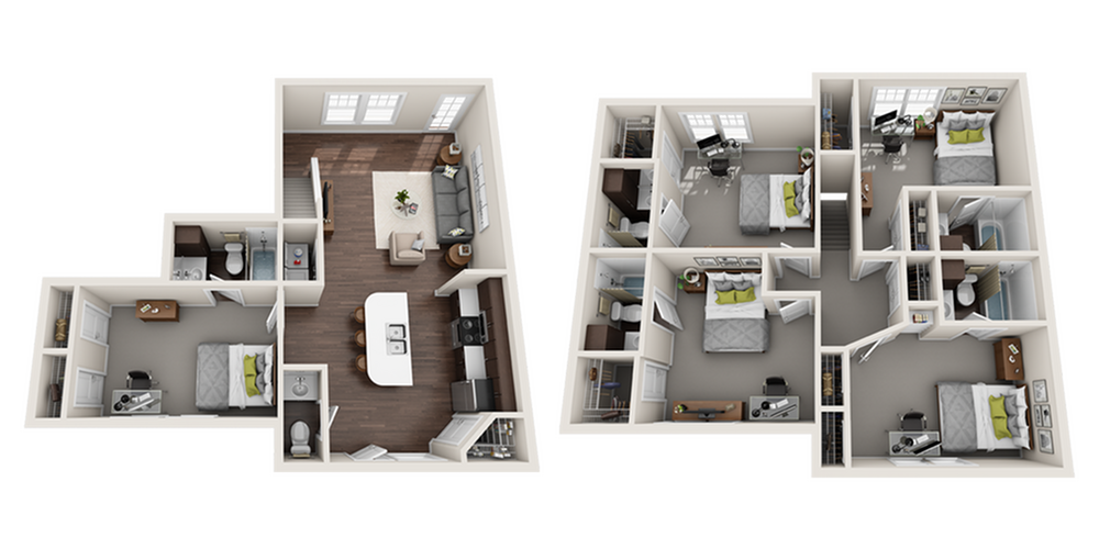 The Avenue at Norman 5 Bedroom Townhome Floor Plan