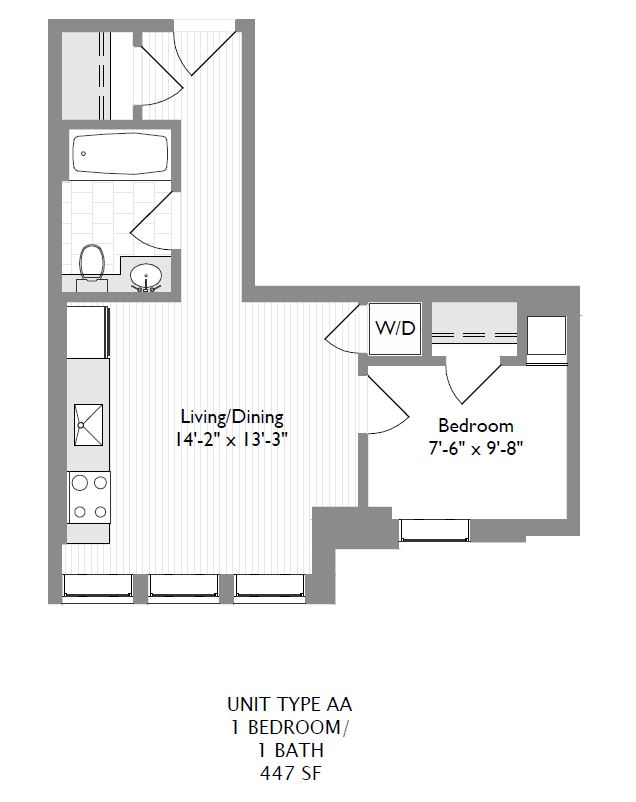 1-Bedroom 1-Bathroom | 474 sqft