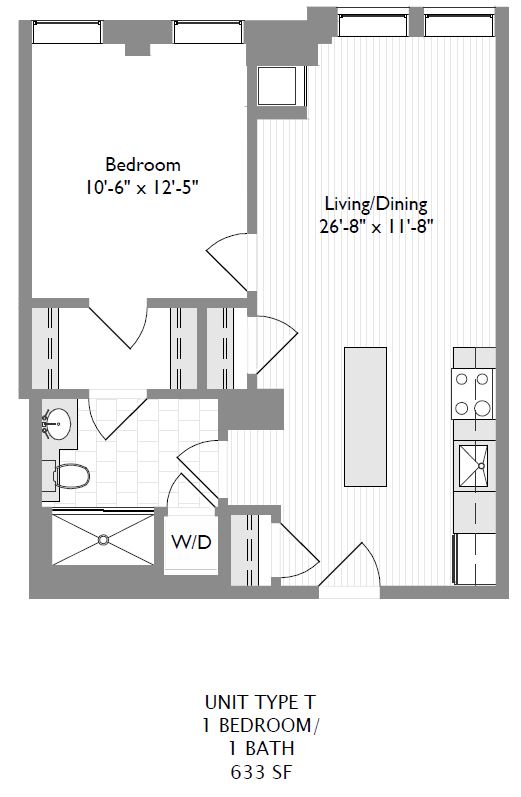 1-Bedroom 1-Bathroom | 633 sqft