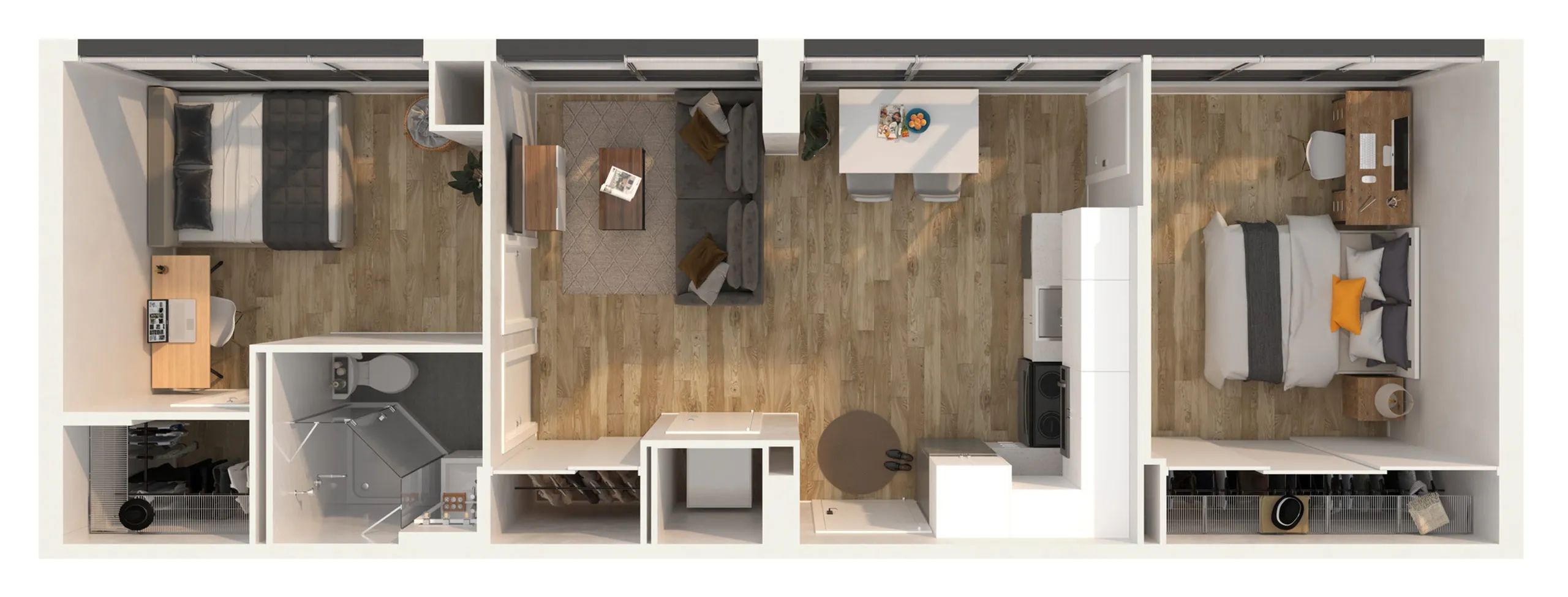 two bedrooms