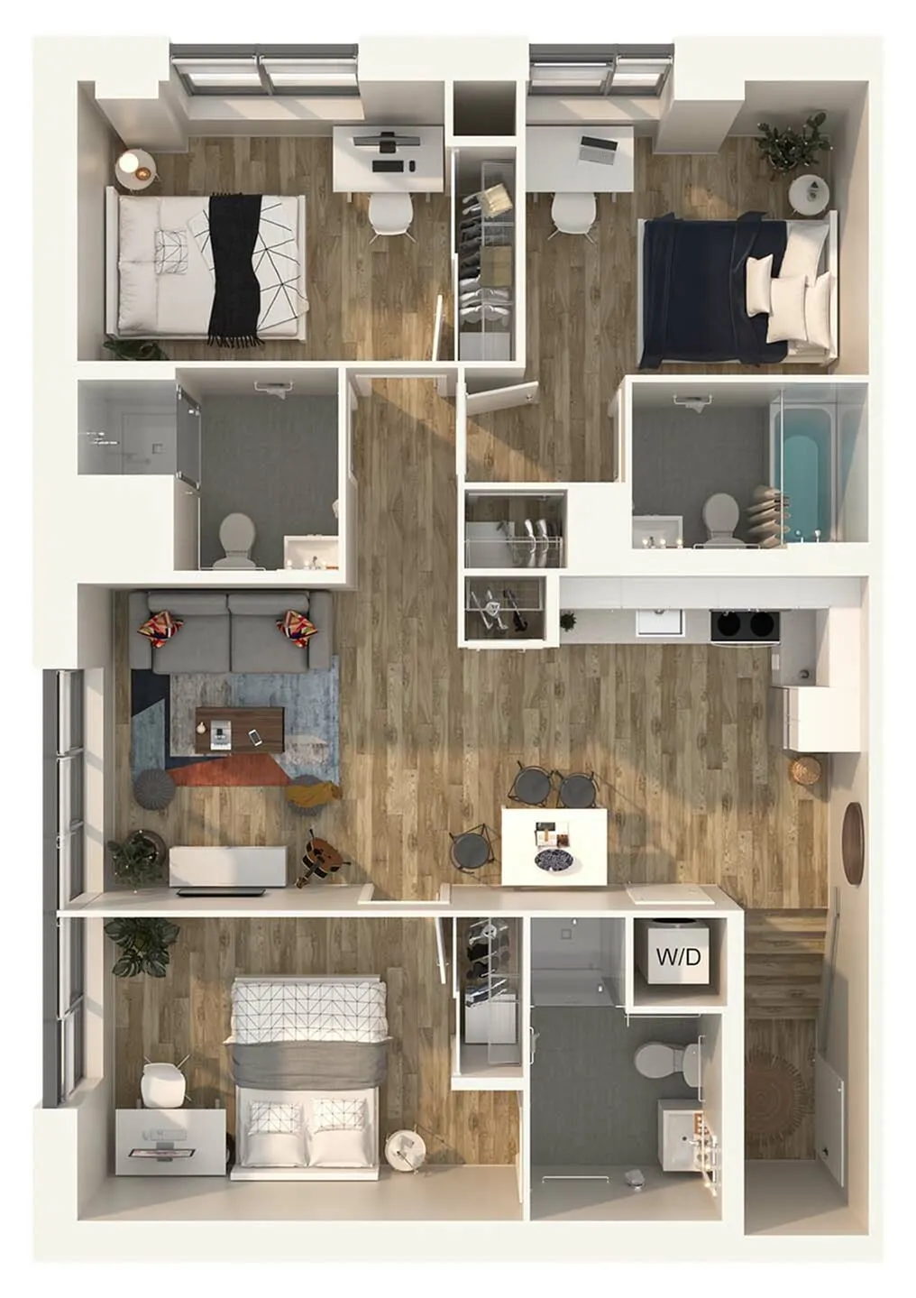 three bedroom