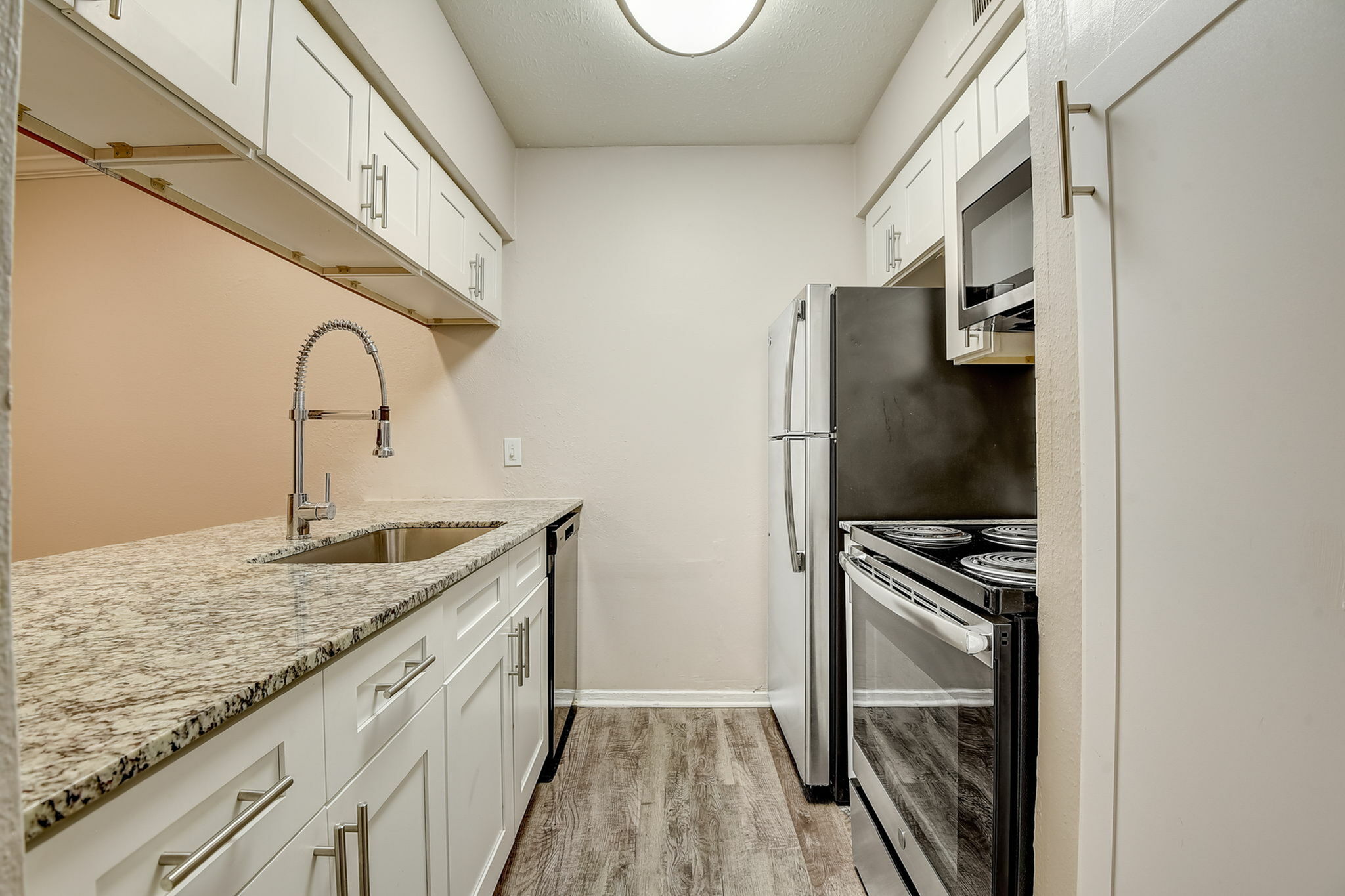 Renovated apartment interior at Coronado Villas in Denton, TX