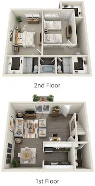 B2 - 2BR, 2.5BA - 1201SF