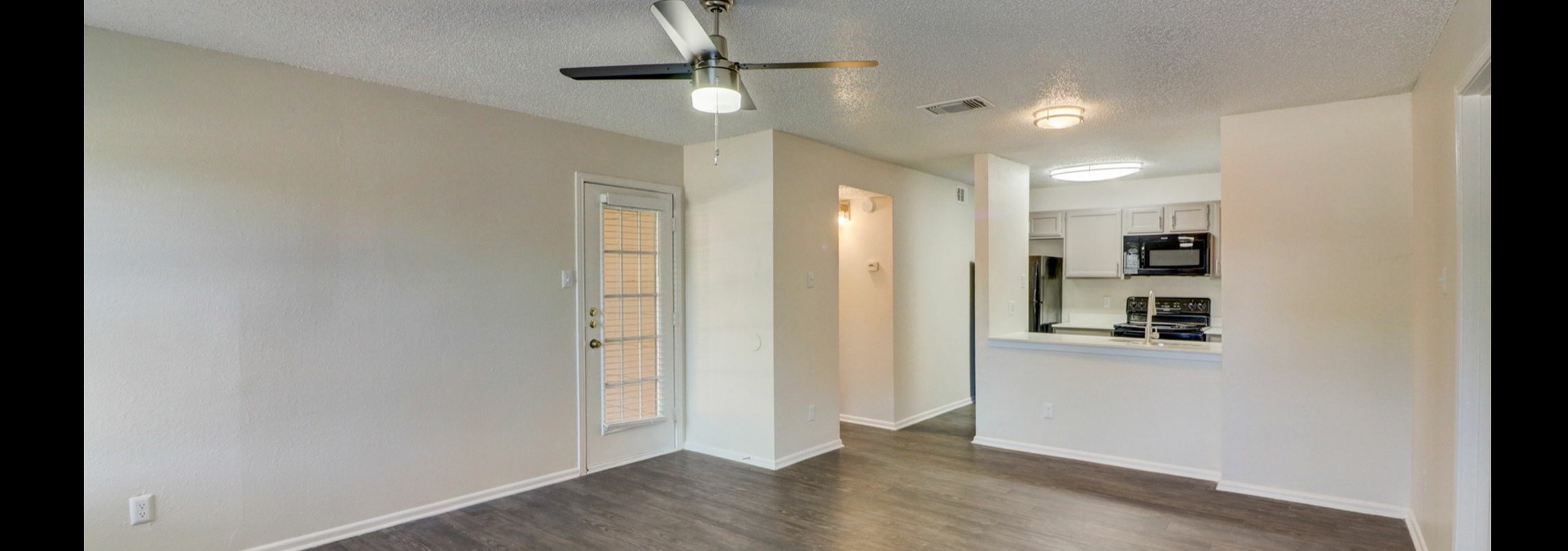lewisville tx apartment kitchen and living room