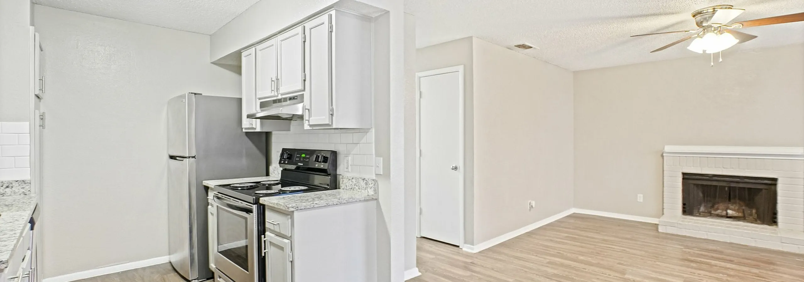 Renovated kitchen and living area at Chalk Gardens
