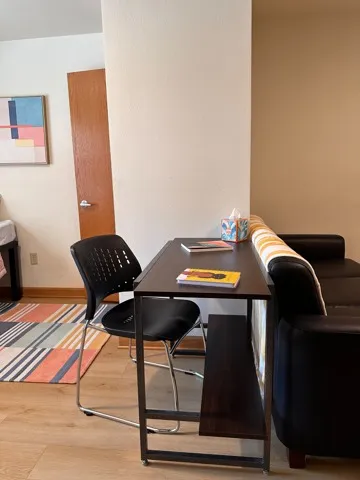 Desk included in all of our units perfect for students attending uw madison. fully furnished studio at Varsity Campus Apartments on 401 N Lake St