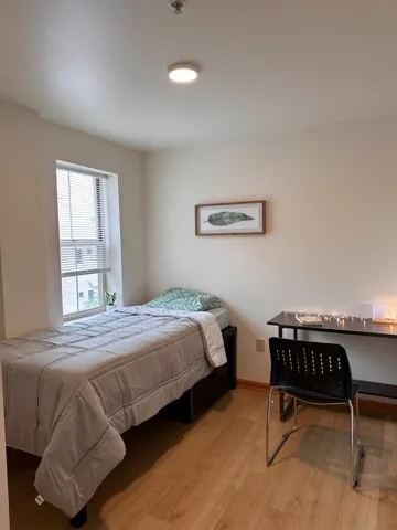 Bedroom-Model Unit in 2 bedroom 1 bath fully furnished unit in madison wi located on 401 n lake st.