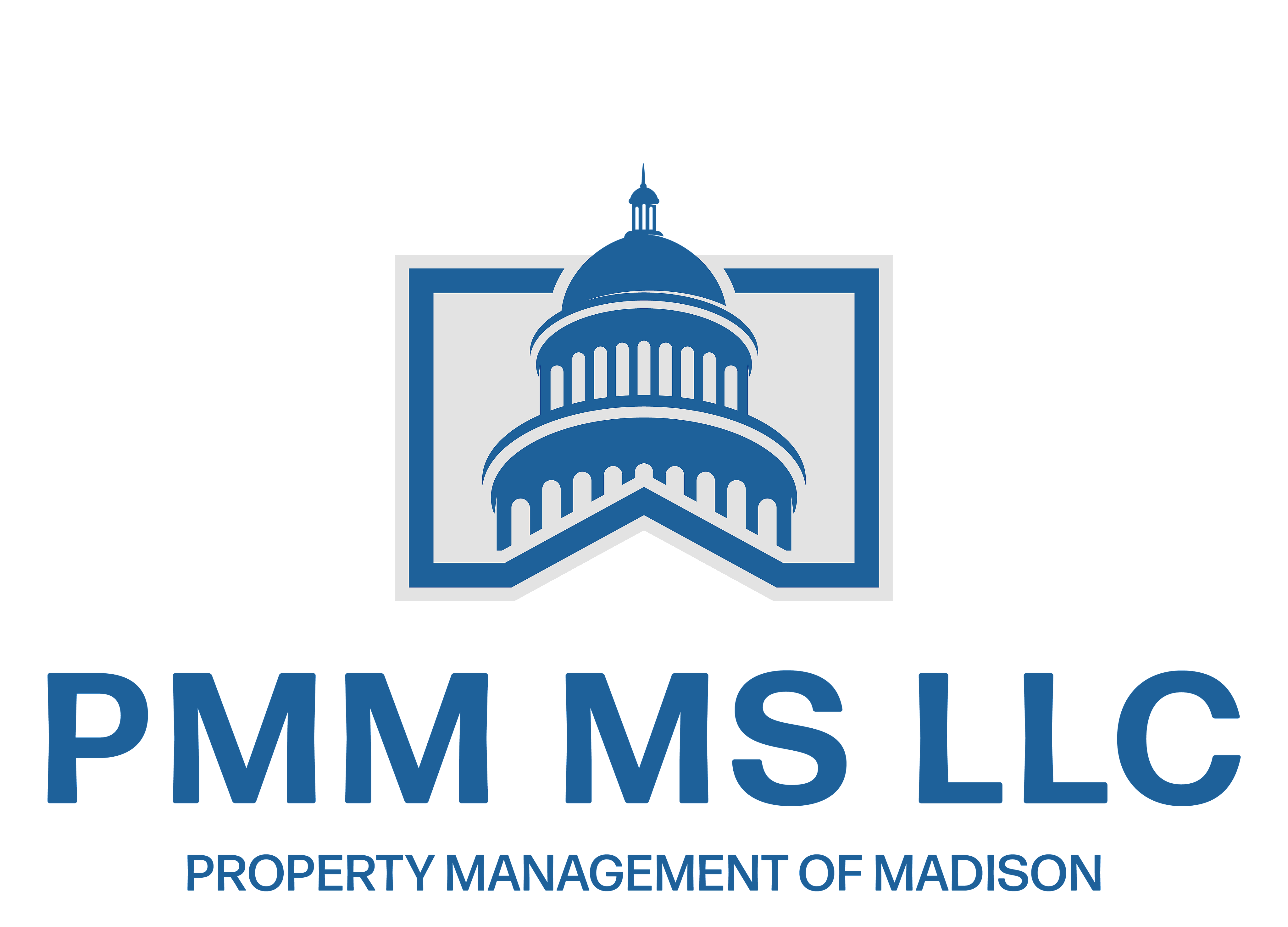 Professional logo for PMM MS LLC featuring a classic building design, emphasizing property management services.