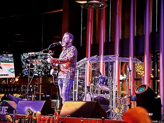Man performing music