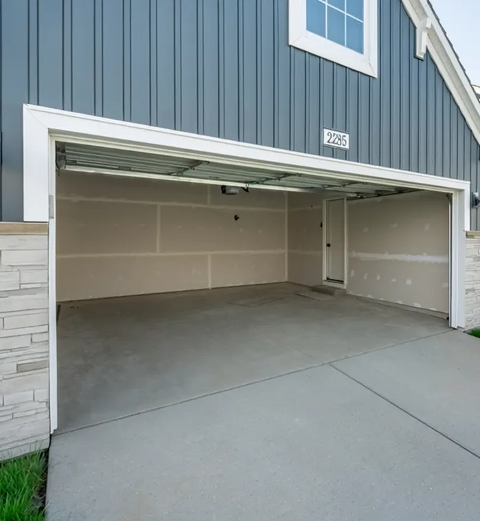 Spacious and modern garage featuring ample storage space
