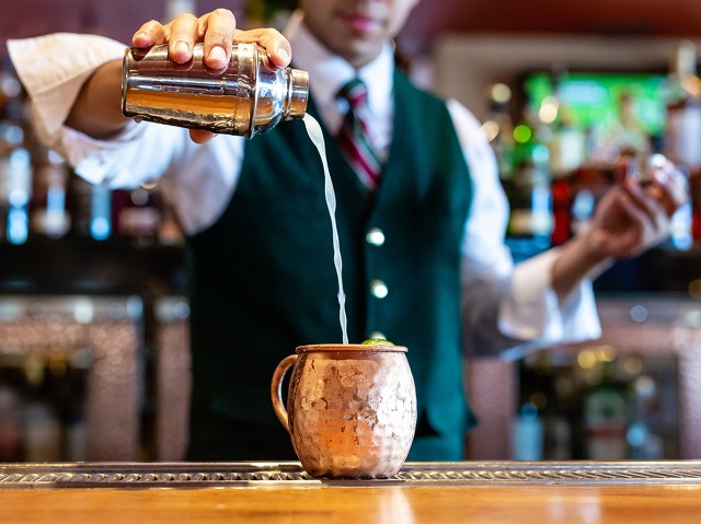 Image of bartender making a moscow mule