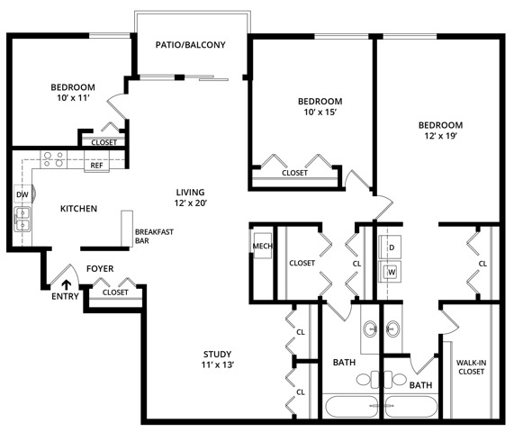 3 Bedroom 2 Bathroom