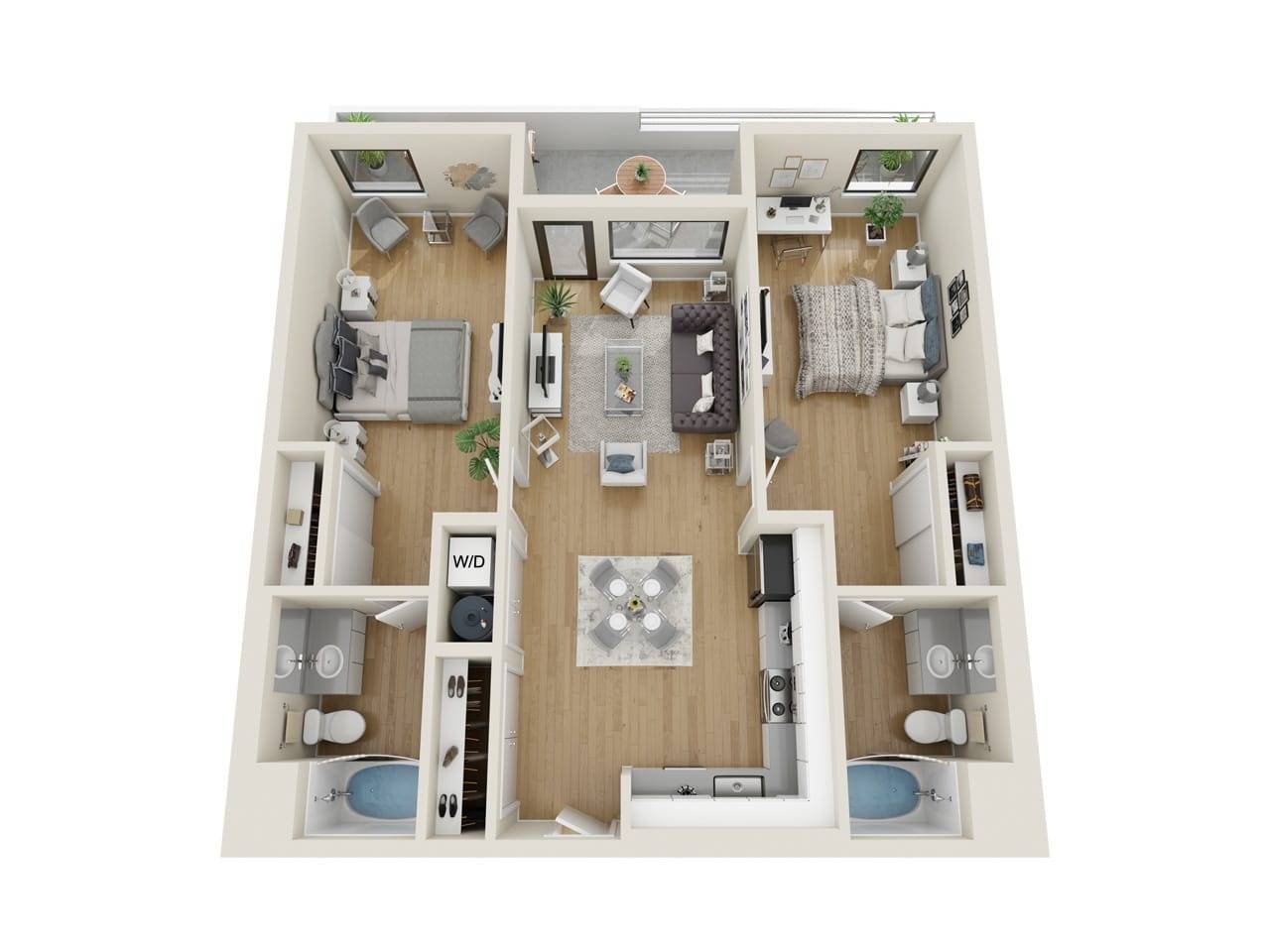 930 1 Bed | 1 Bath Floor plan