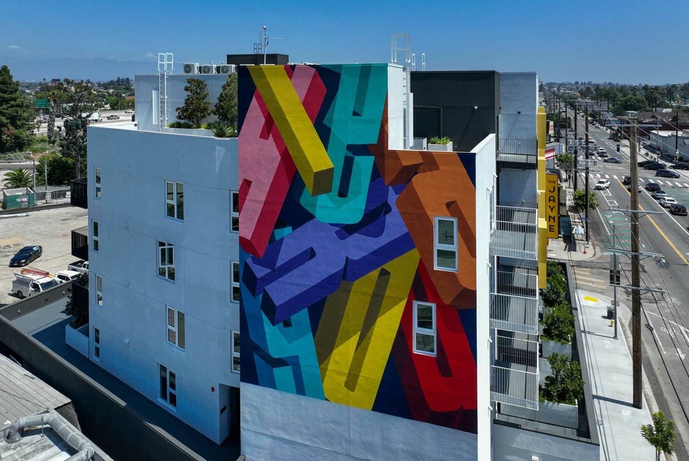 exterior building with wall mural/art
