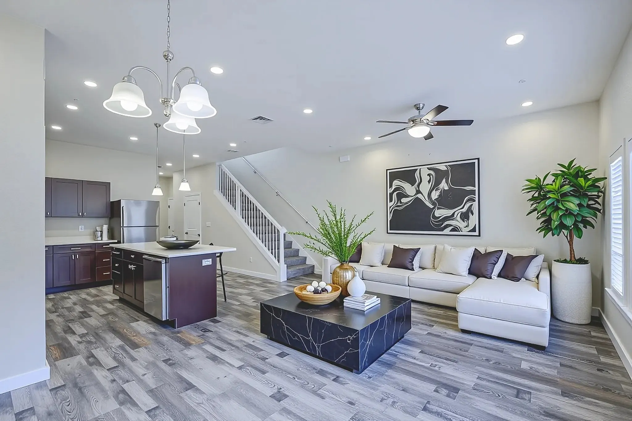 Belcara Luxury Townhomes Living Room & Kitchen