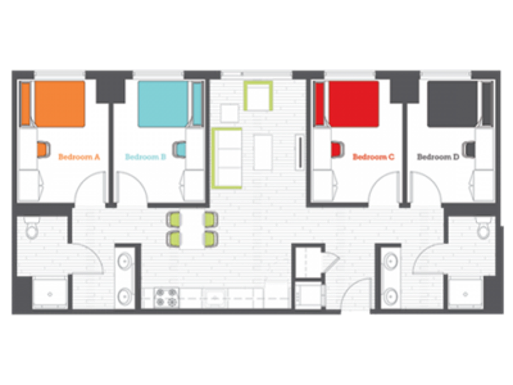 4BR/2BA | 4 Bed Apartment | The View at Montgomery