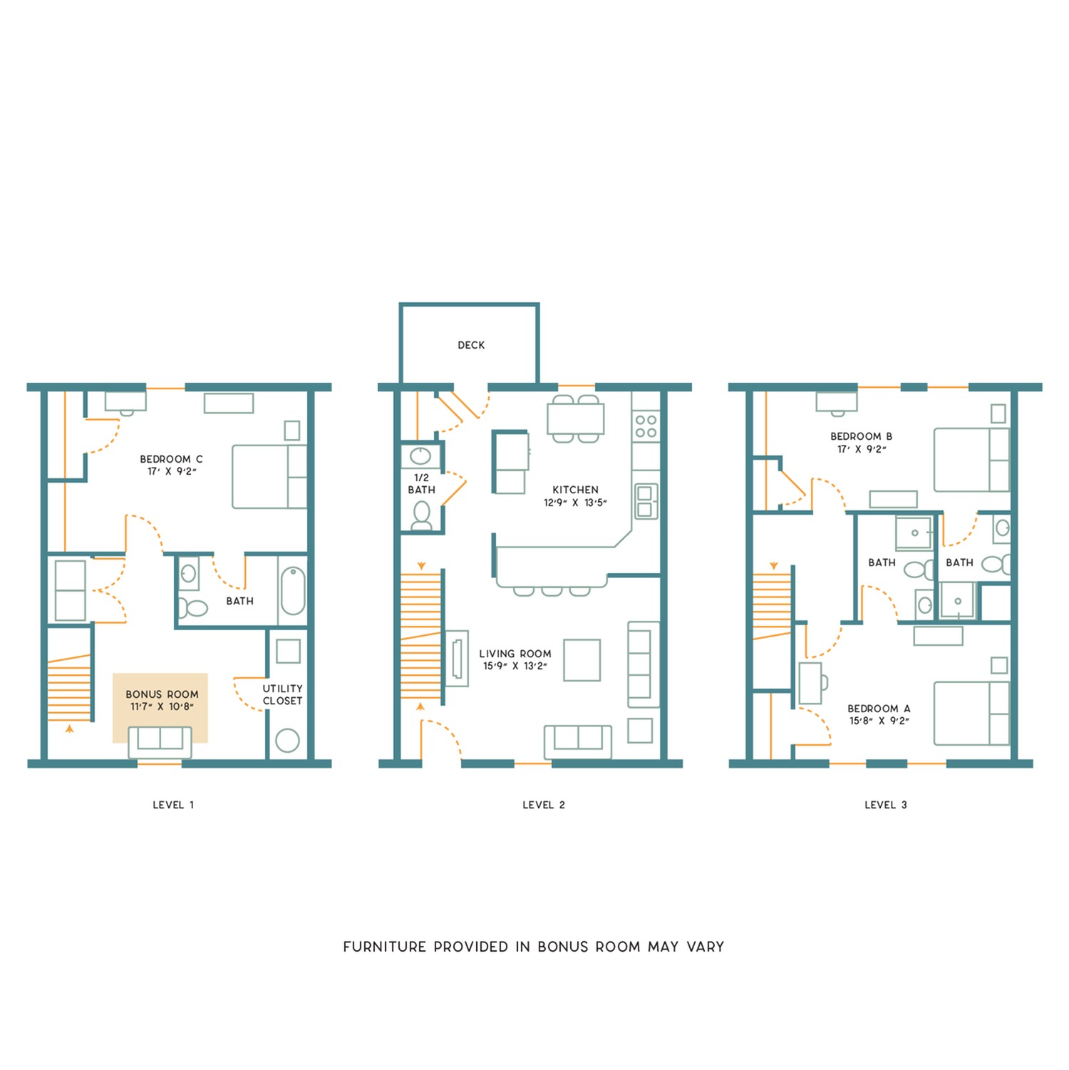 3BR/3.5BA - Unfurnished - B