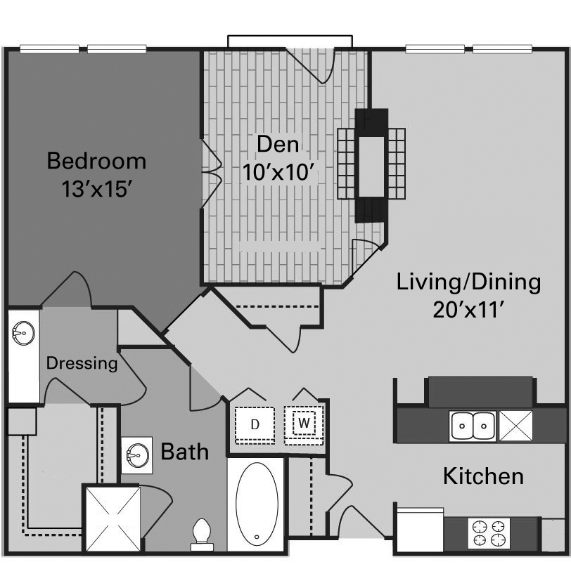 1BR/1BA B1 1 Bed Apartment Vines at Turtle Creek