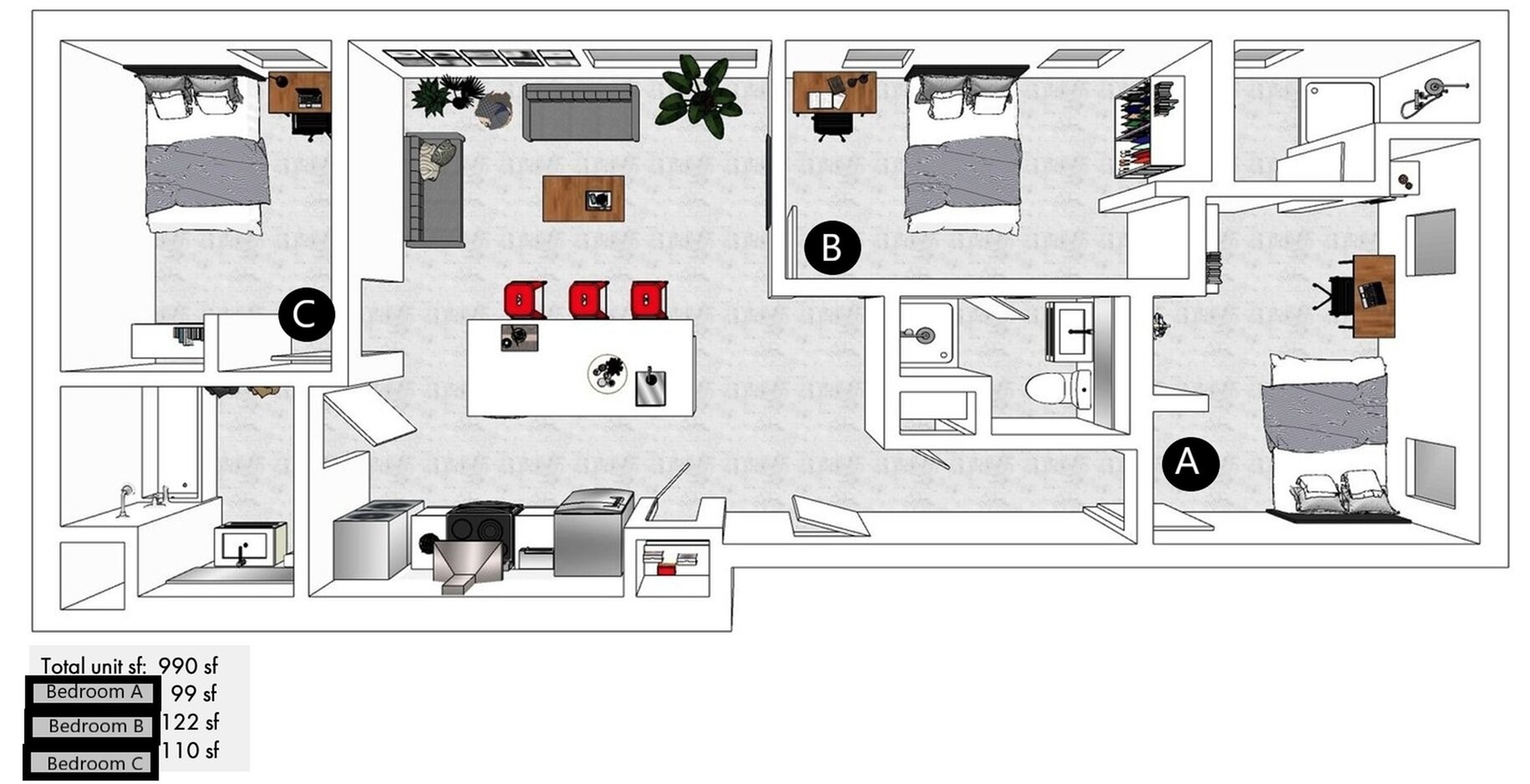 3BR/3BA