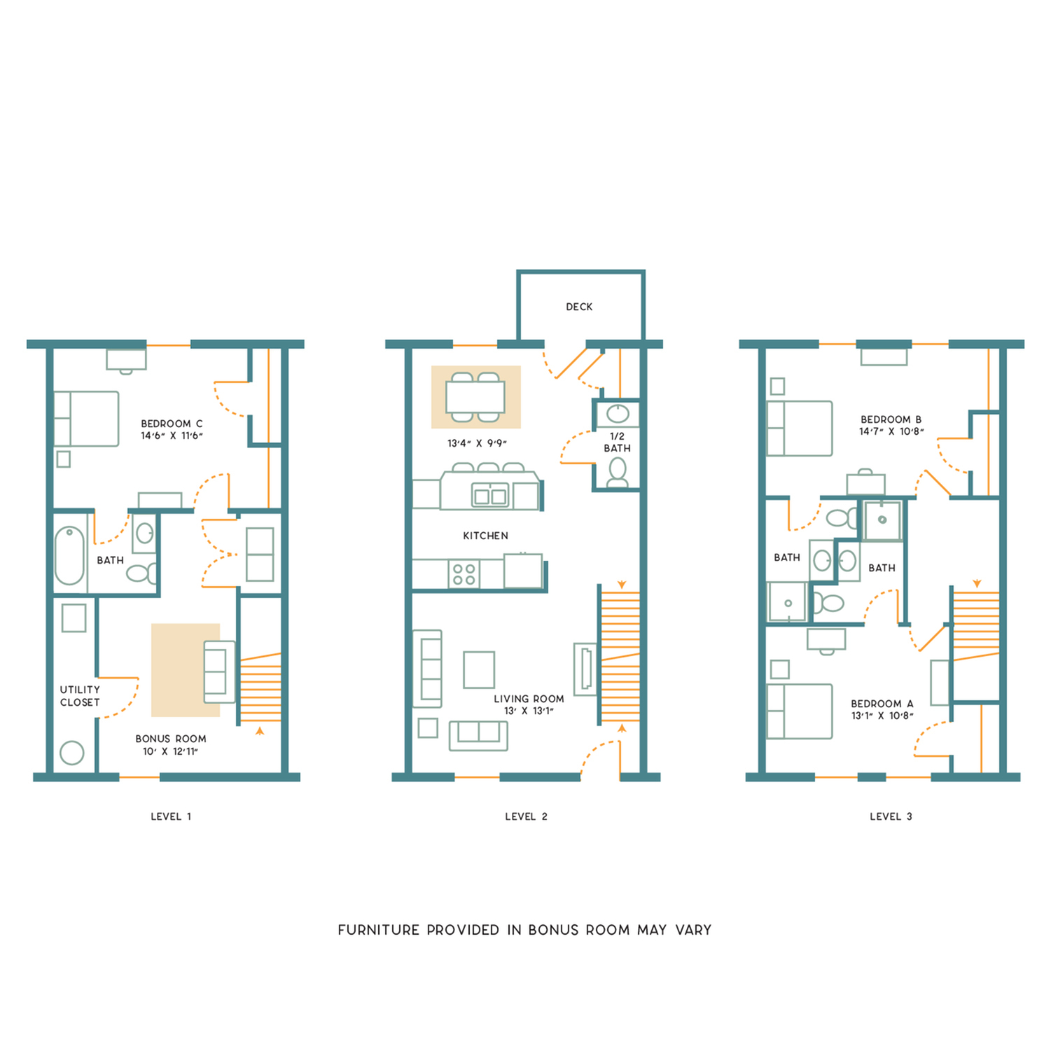 3BR/3.5BR - Unfurnished - A