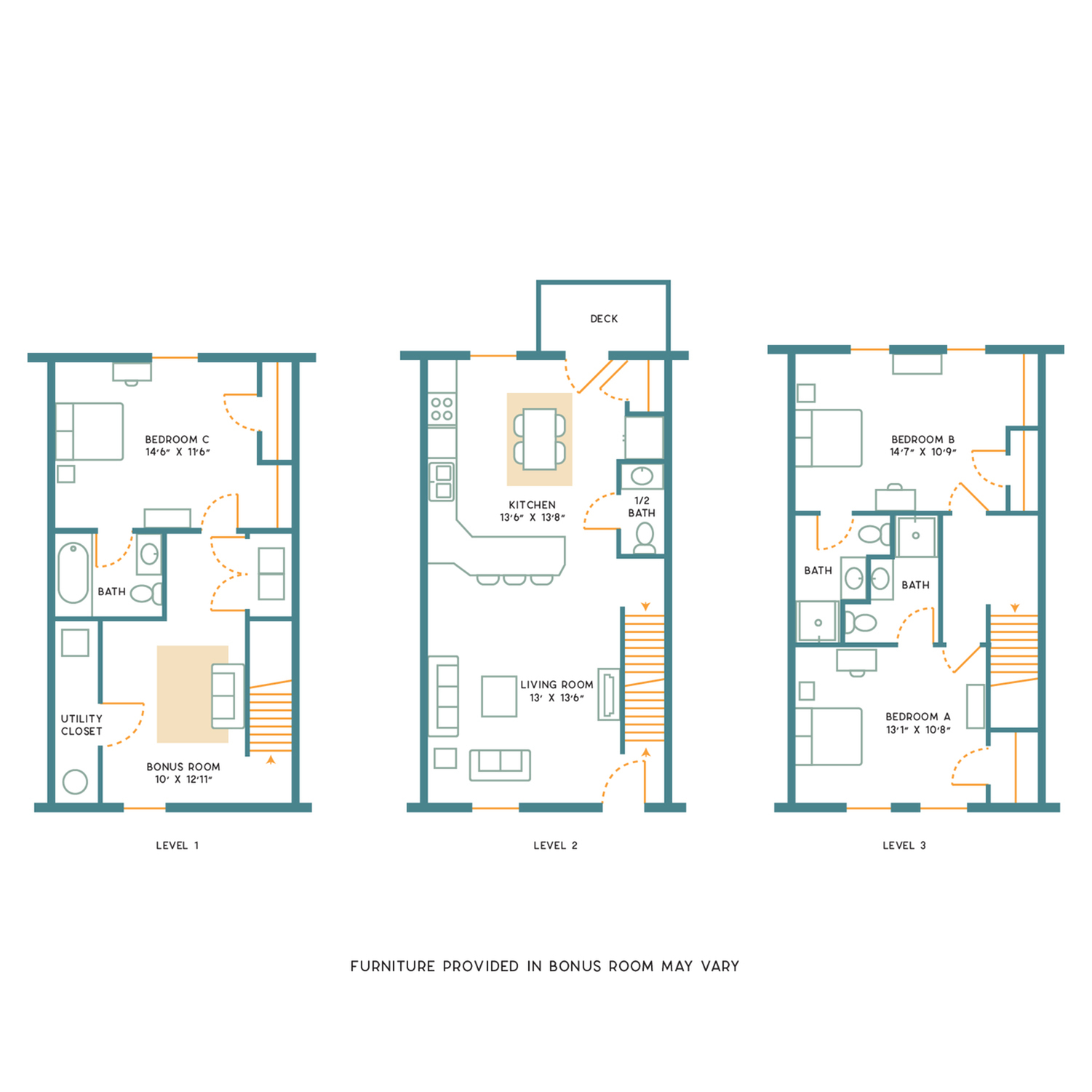 3BR/3.5BA - Furnished - C