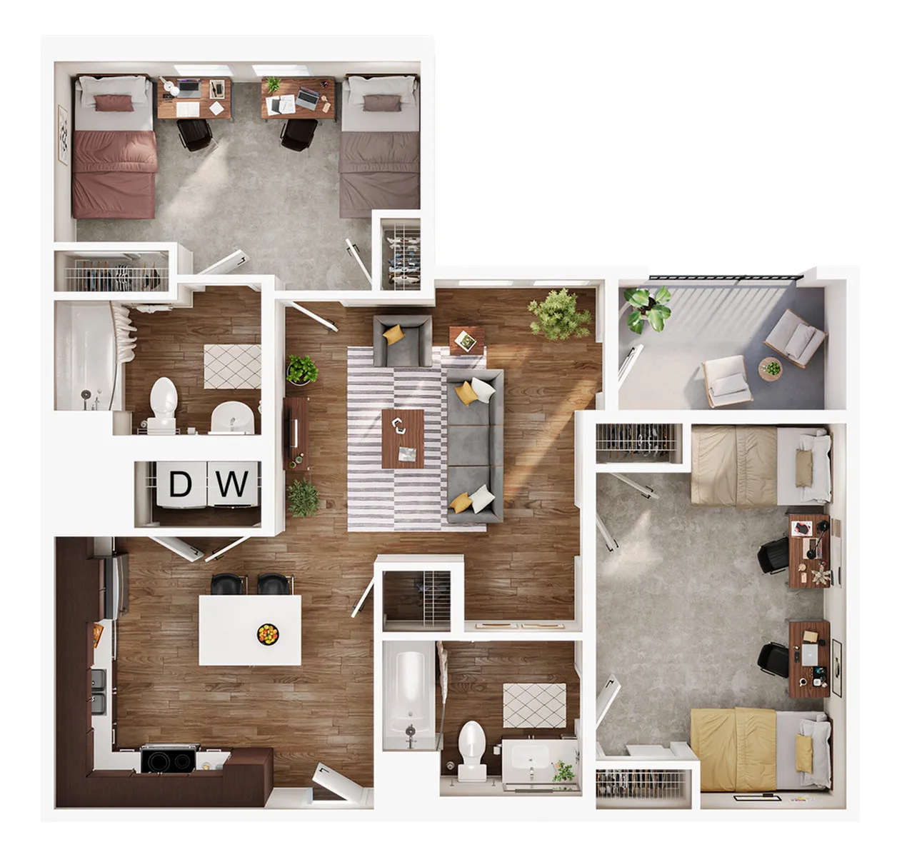 2 BED 2 BATH