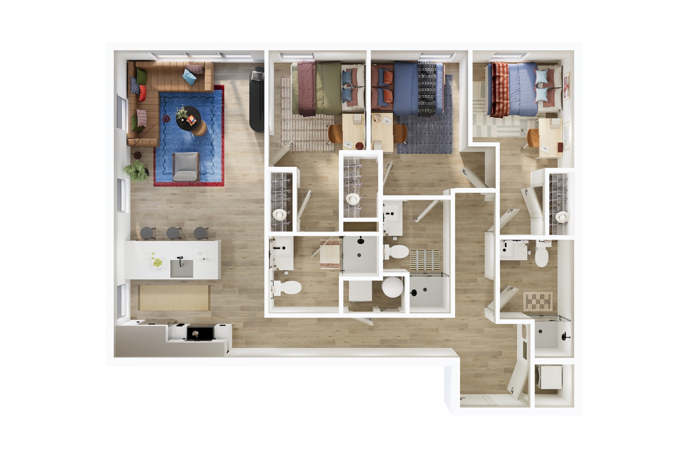 3BR/3BA - D5 | 3 Bed Apartment | LOCAL on Delmar