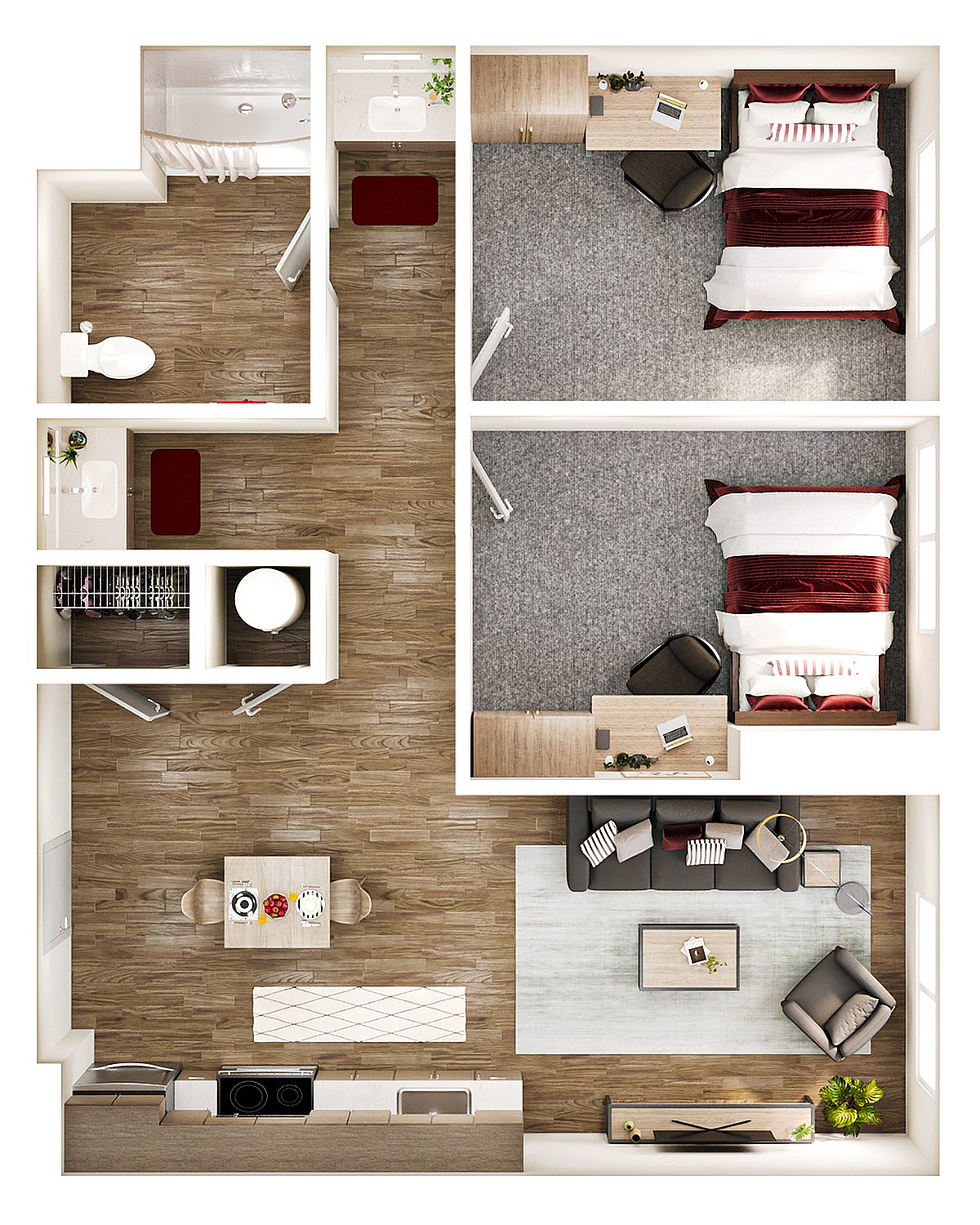 2 Bedroom 1 Bathroom