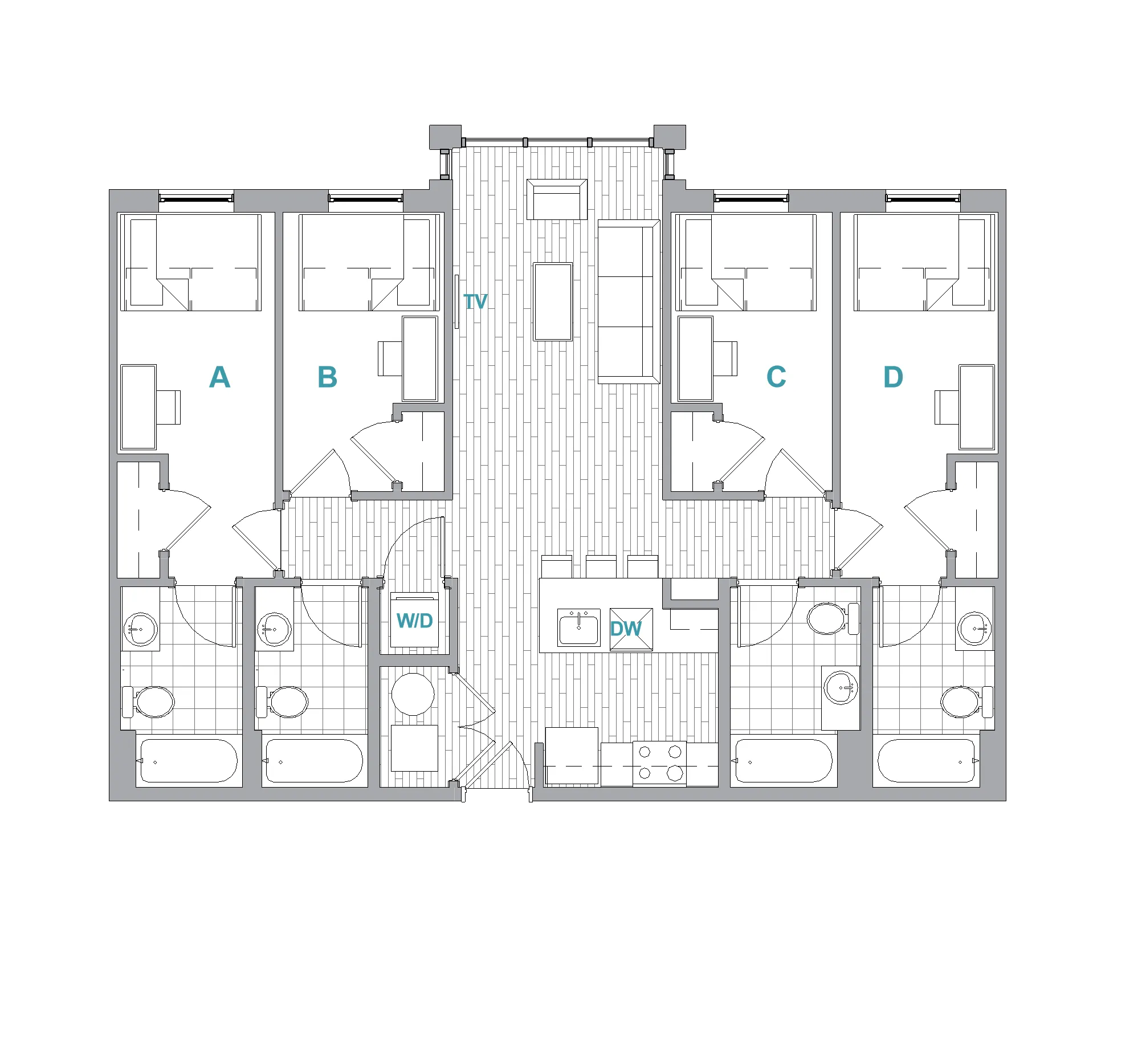 4BR/4BA Premium floor plan