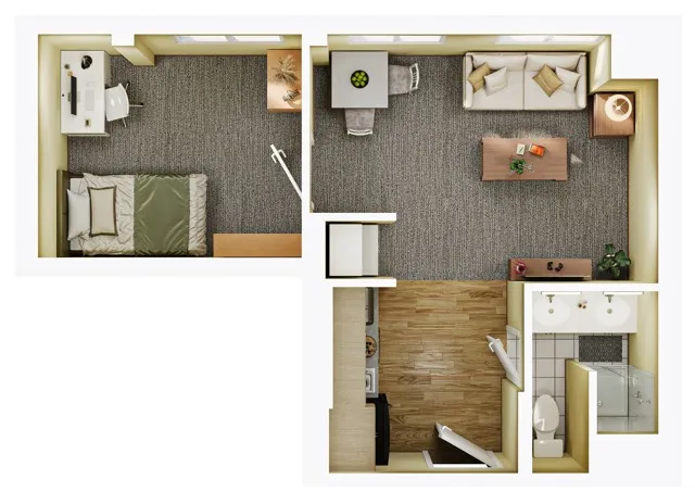 1BR/1BA - A1