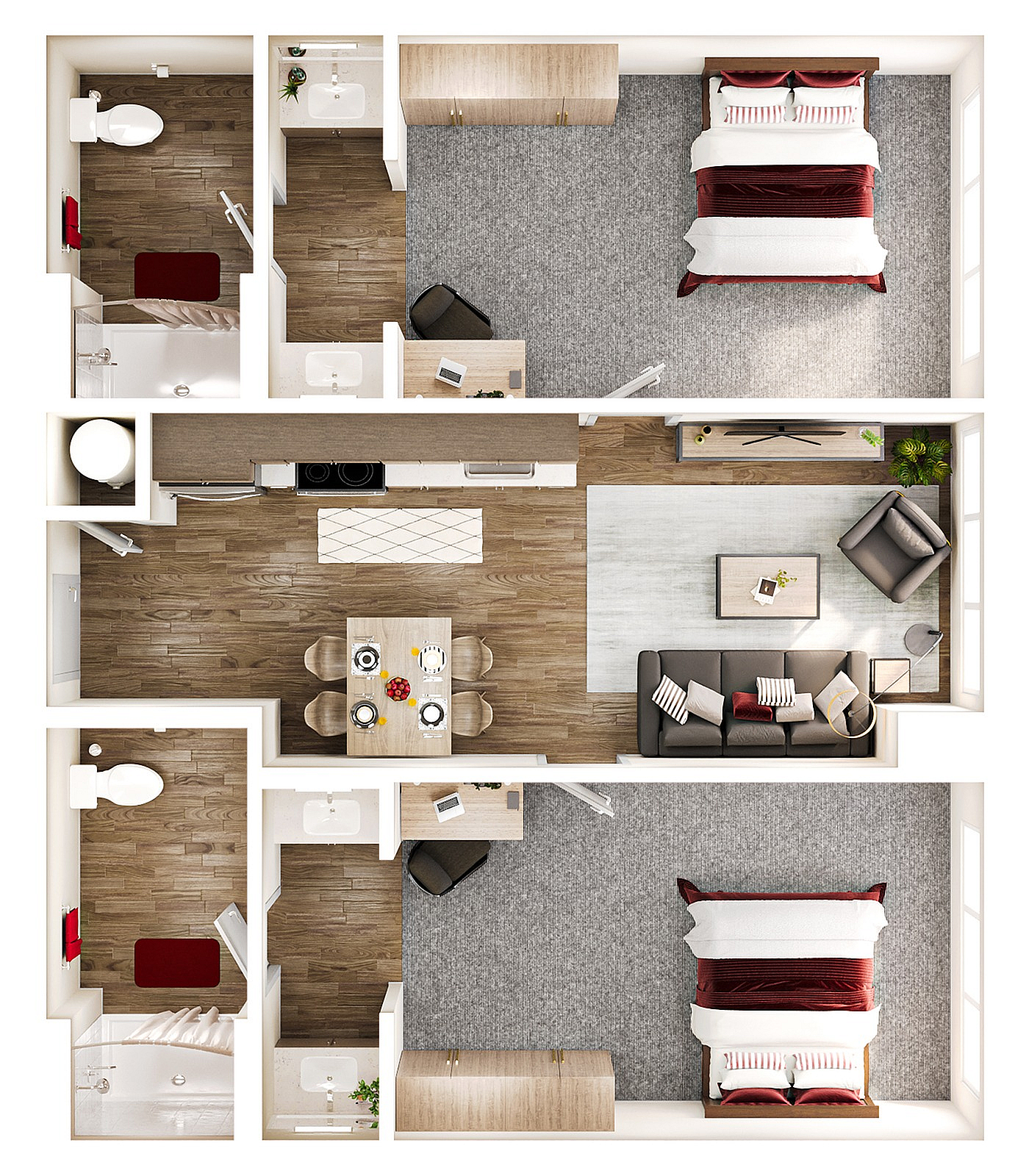 2 bedroom 2 bathroom - Private
