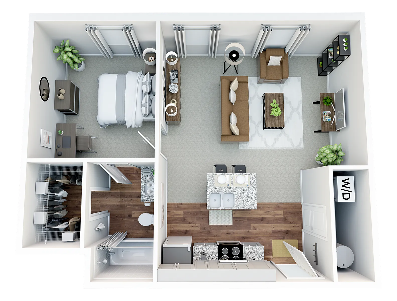 1BR/1BA - 1.1 floor plan