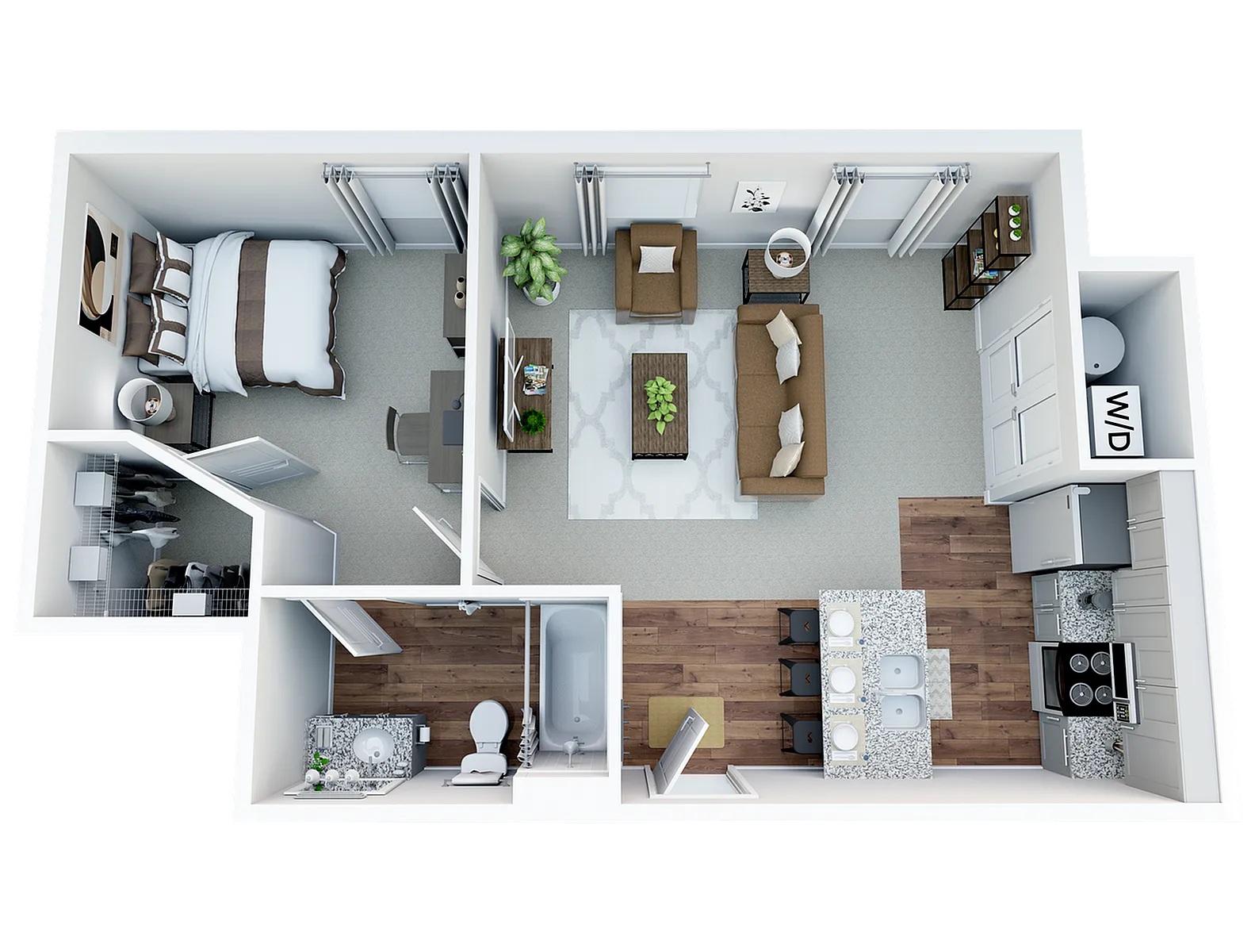 1BR/1BA - 1.2 floor plan