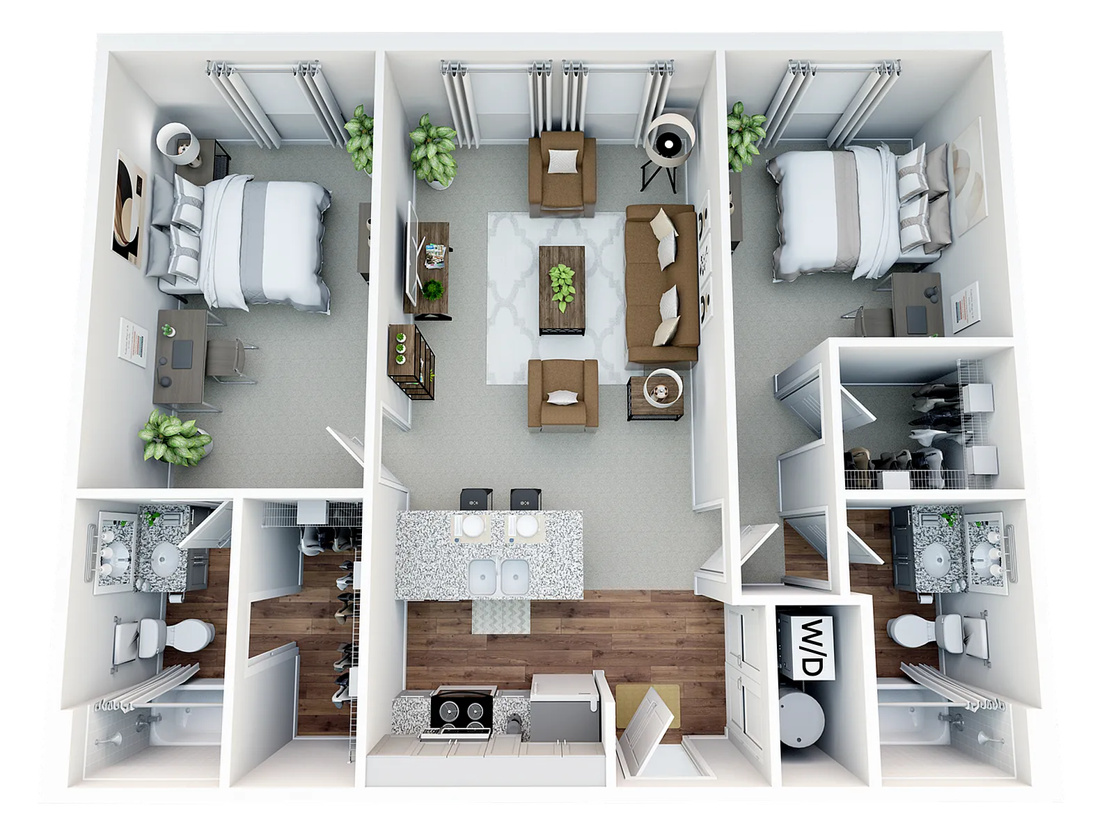 2BR/2BA - 2.2 floor plan