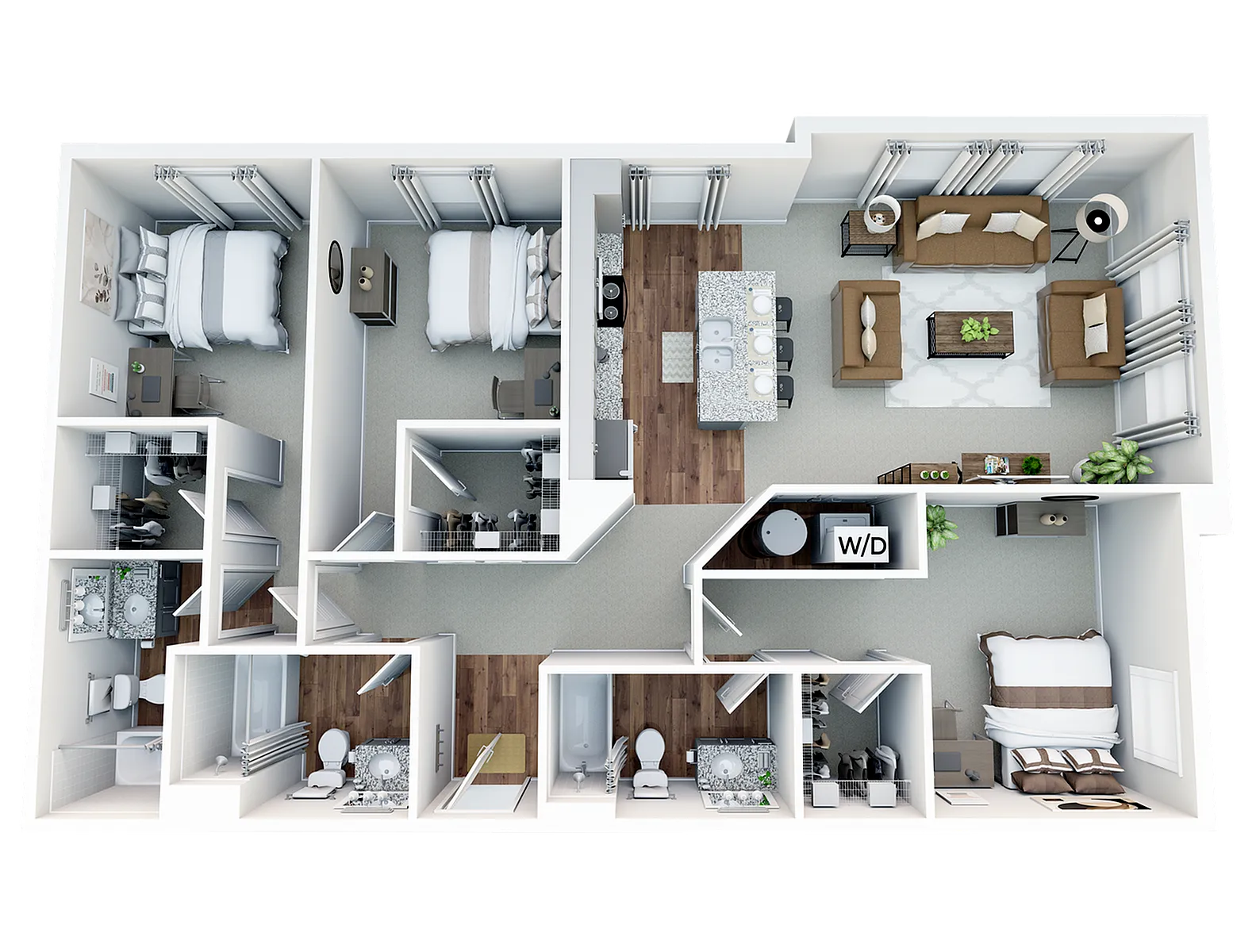 3BR/3BA - 3.2 floor plan